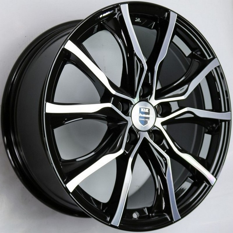 Литой диск K&K KC697-mb Твист 7,50x17 5x105 DIA56,6  ET38  Чёрный с алмазной проточкой