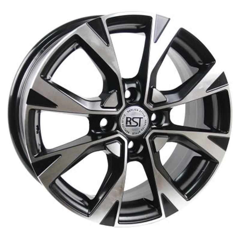 Литой диск RST R045 6x15 4x100 DIA54,1  ET48  Чёрный с полированной лицевой частью