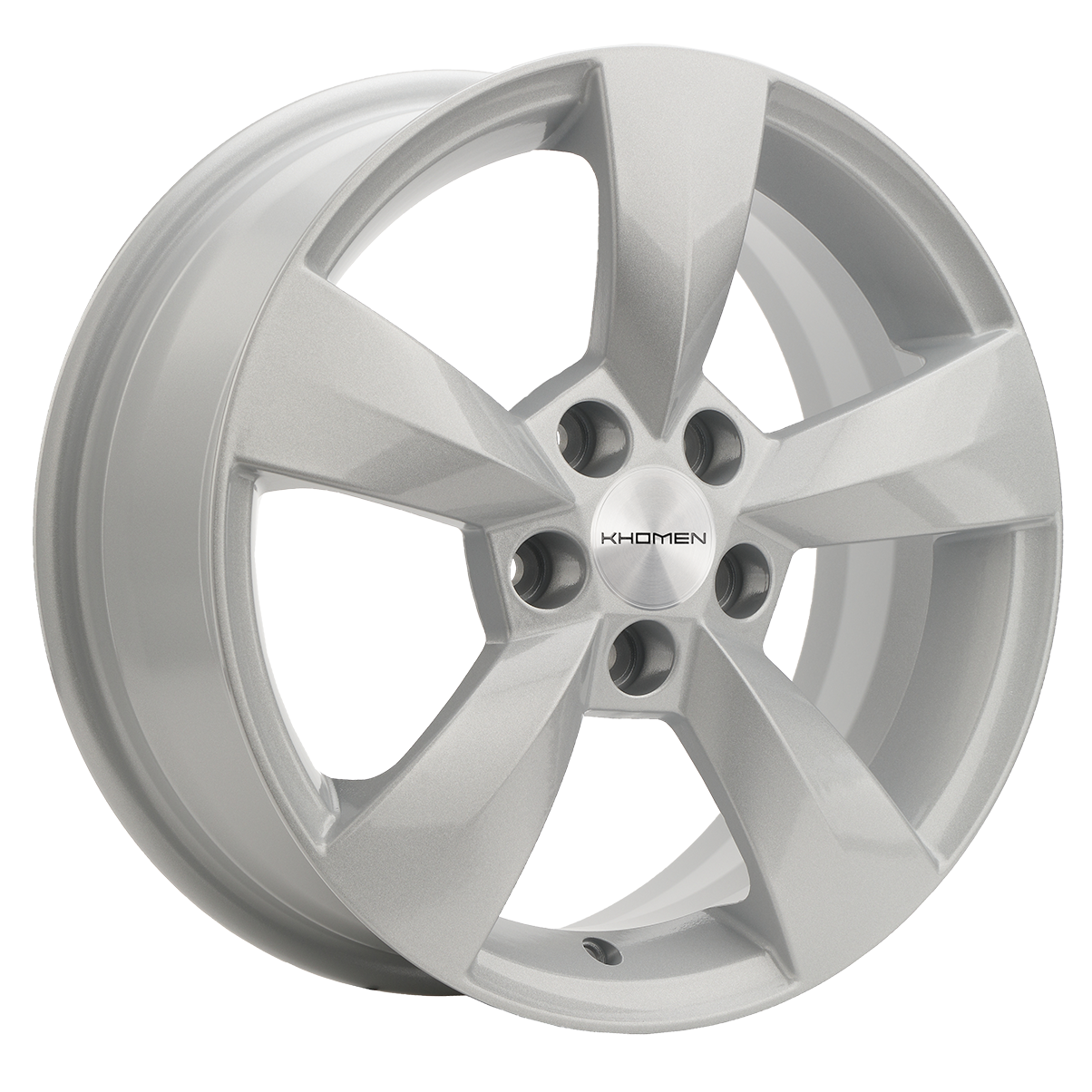 Литой диск Khomen Wheels KHW1504 (Fabia) 6x15 5x100 DIA57,1  ET43  Серебристый полированный
