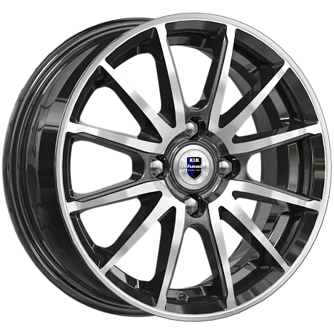 Литой диск K&K Квант (КС960) 5,50x14 4x100 DIA67,1  ET38  Глянцевый черный с алмазной проточкой до металла