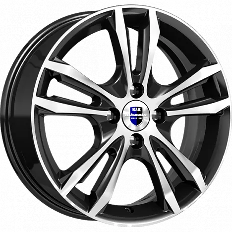 Литой диск K&K KC866-mb Samara 6x16 4x108 DIA63,35  ET47,5  Чёрный с алмазной проточкой