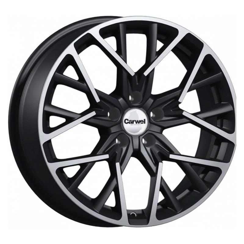 Литой диск Carwel Керид-ab 225 8x18 5x114.3 DIA63.35  ET44  AB / Черный с алмазной проточкой