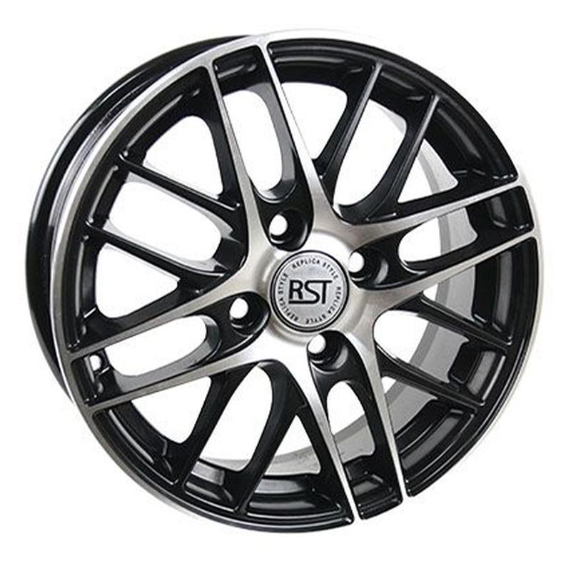 Литой диск RST R004 (Logan) 5,5x14 4x100 DIA60,1  ET43  Чёрный с полированной лицевой частью