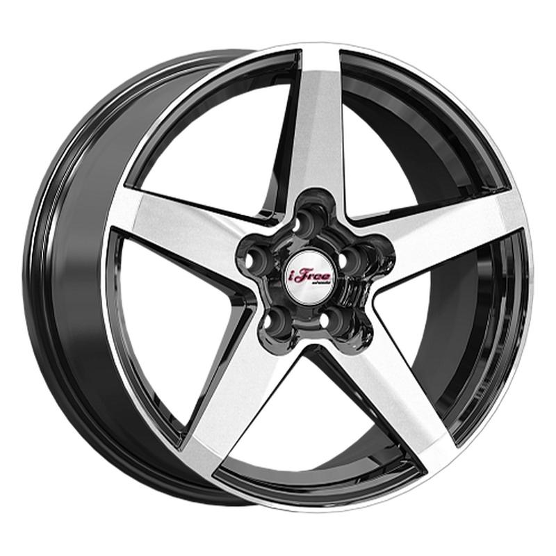 Литой диск iFree KC127-mb Токен 6.5x17 5x108 DIA60.1  ET36  Блэк Джек / Чёрный с алмазной проточкой