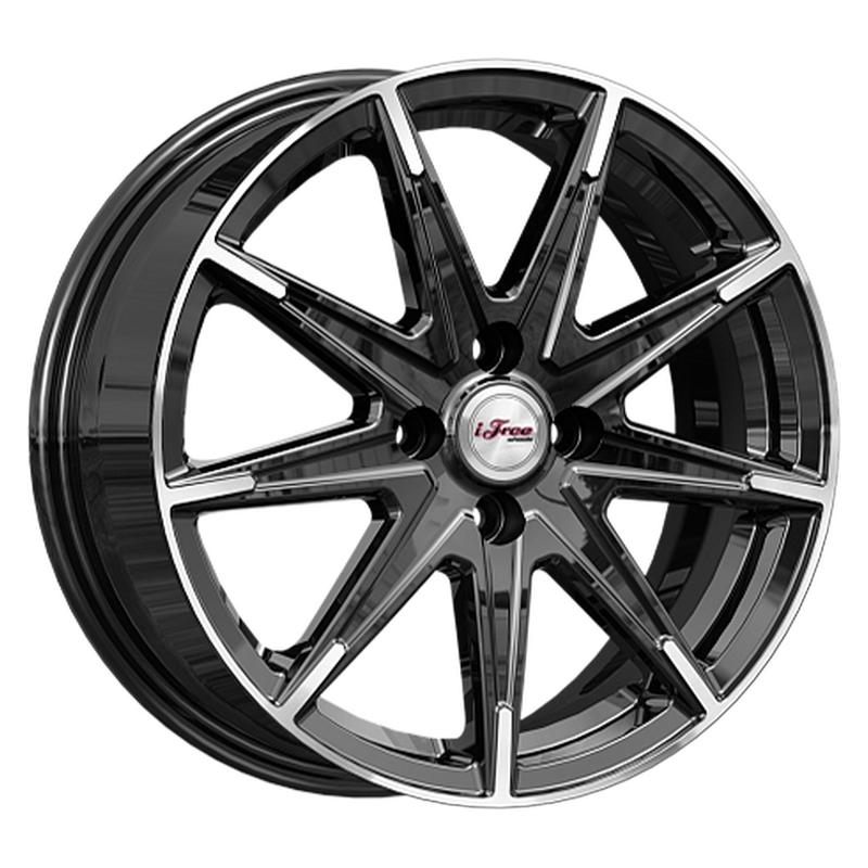Литой диск iFree KC1081-mb Хит (Geely EX2) 6x16 4x100 DIA54.1  ET45  Блэк Джек / Чёрный с алмазной проточкой